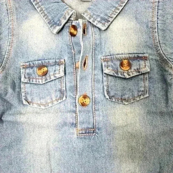 Baby denim romper 9-12 M UNISEX - Picture 2 of 3